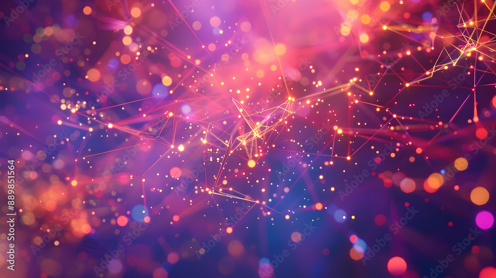 Fototapeta premium Abstract Background with Bokeh and Geometric Shapes