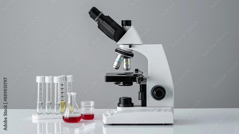 Scientist scrutinizes medical sample with high scale magnification generated by AI Scientist scrutinizes medical sample with high scale magnification generated by AI