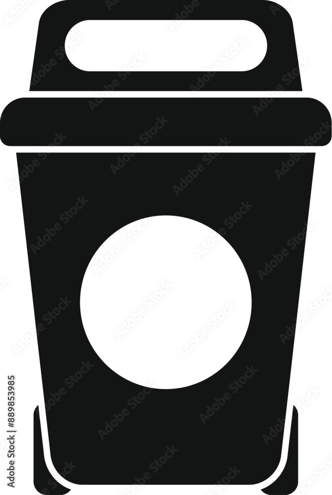 Black trash can with wheels and handle for sorting waste, promoting responsible disposal practices Black trash can with wheels and handle for sorting waste, promoting responsible disposal practices
