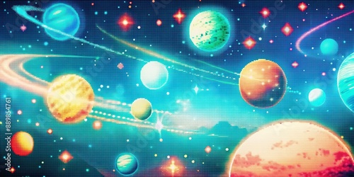Blue glowing outer space