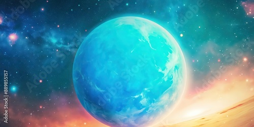Blue glowing outer space
