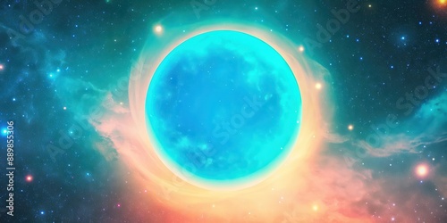 Blue glowing outer space