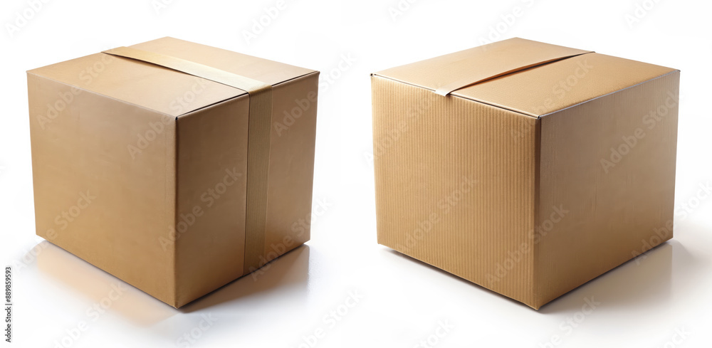 Sealed Cardboard Box isolated on white background Sealed Cardboard Box isolated on white background