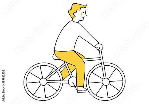 Man riding a bicycle to his destination