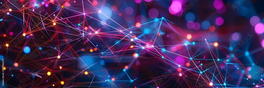 Abstract Background with Colorful Lines and Bokeh Abstract Background with Colorful Lines and Bokeh