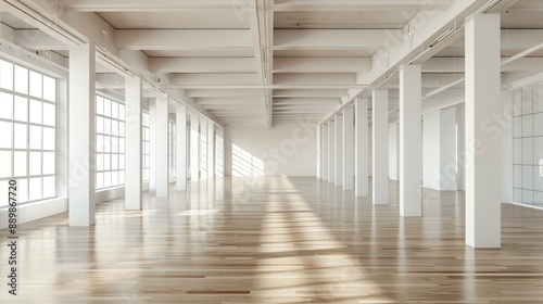 White and Wooden Office Hall: Empty and Modern © Ahmad-Muslimin