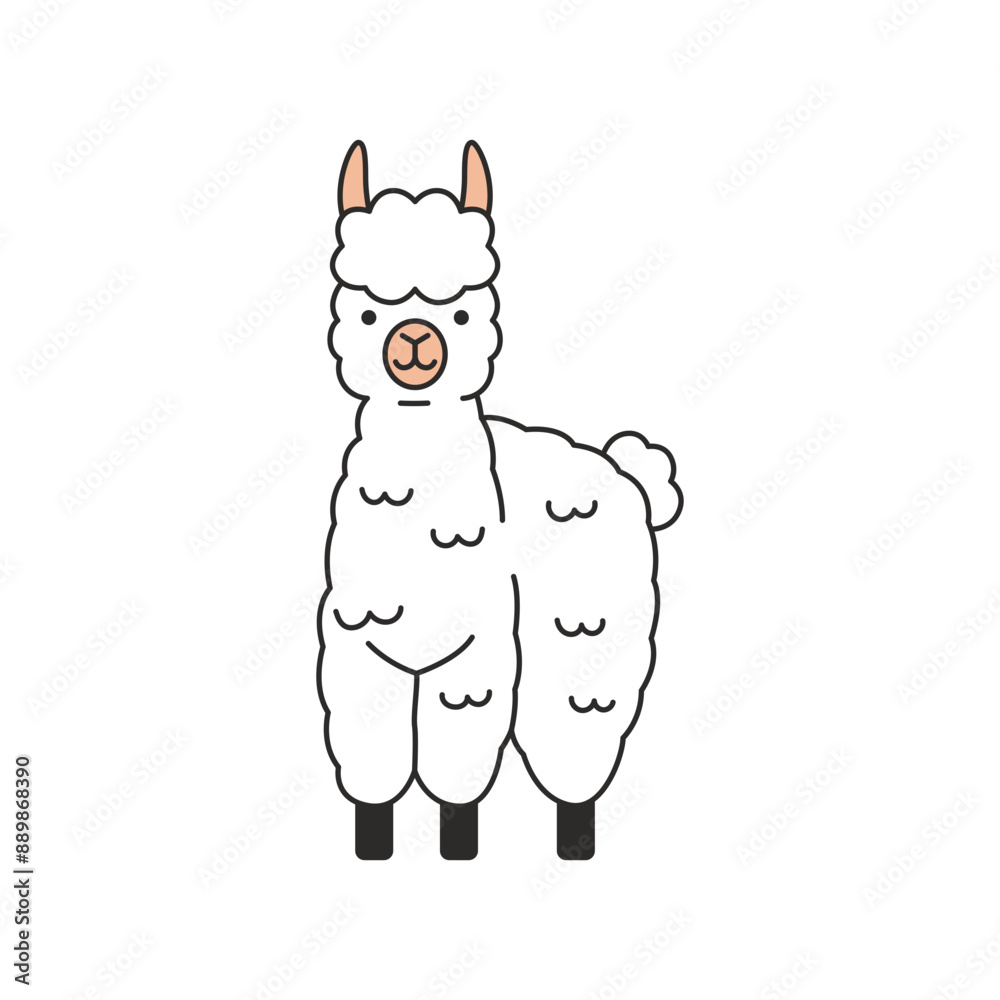 Fototapeta premium cute llama illustration