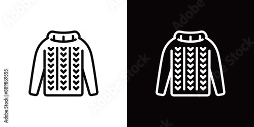 ニットのシンプルな線画アイコン