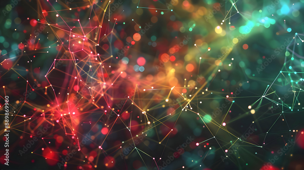 Fototapeta premium Abstract Background with Colorful Network