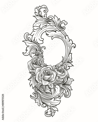 Vintage baroque ornament in victorian style
