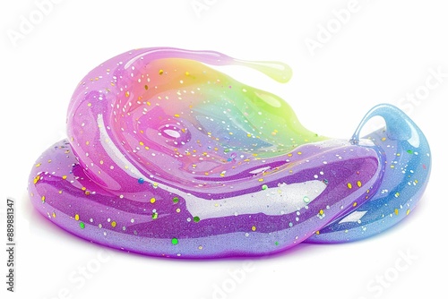 glitter slime, isolated on white