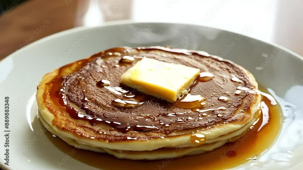 Steaming Pancakes with Butter and Syrup with Ai generated.
Steaming Pancakes with Butter and Syrup with Ai generated.