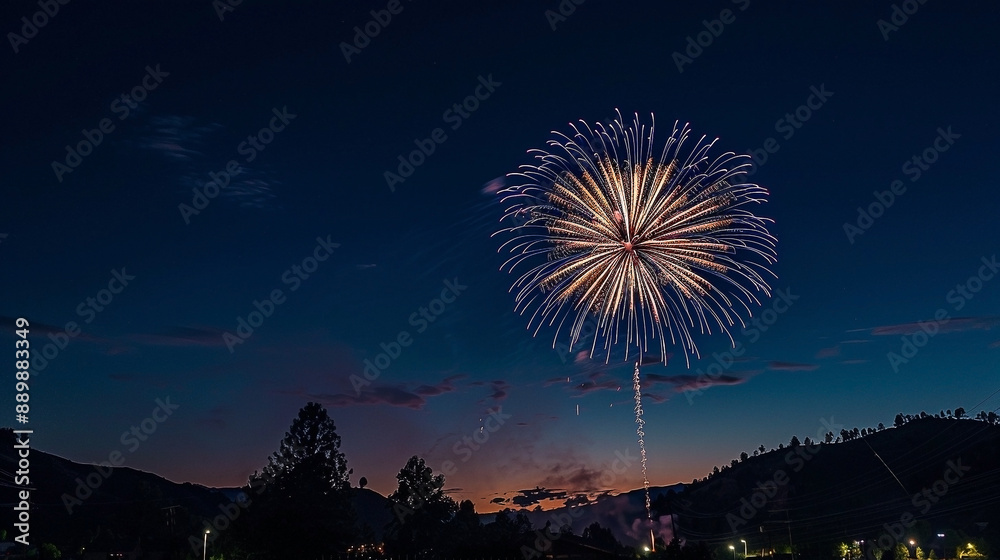 Vibrant Fireworks Display Against Night Sky - Perfect for New Year Celebrations Vibrant Fireworks Display Against Night Sky - Perfect for New Year Celebrations