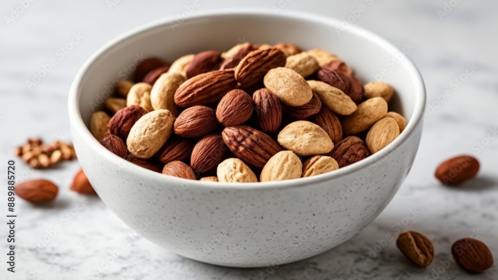 A bowl of mixed nuts ready to snack A bowl of mixed nuts ready to snack