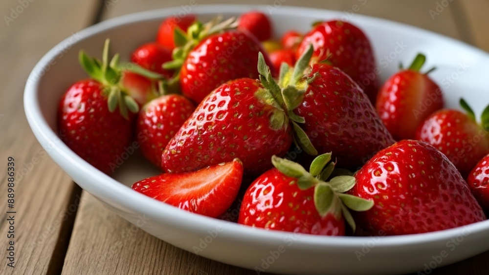 Fresh and juicy strawberries ready to be enjoyed Fresh and juicy strawberries ready to be enjoyed