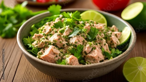  Fresh and vibrant seafood salad ready to be savored