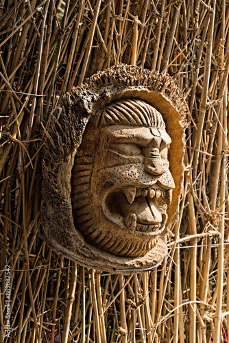 creative design of a Durga puja pandal using biodegradable products in India