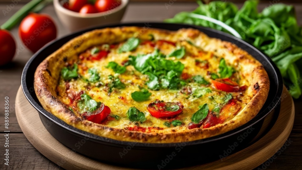 Freshly baked pizza ready to be savored Freshly baked pizza ready to be savored