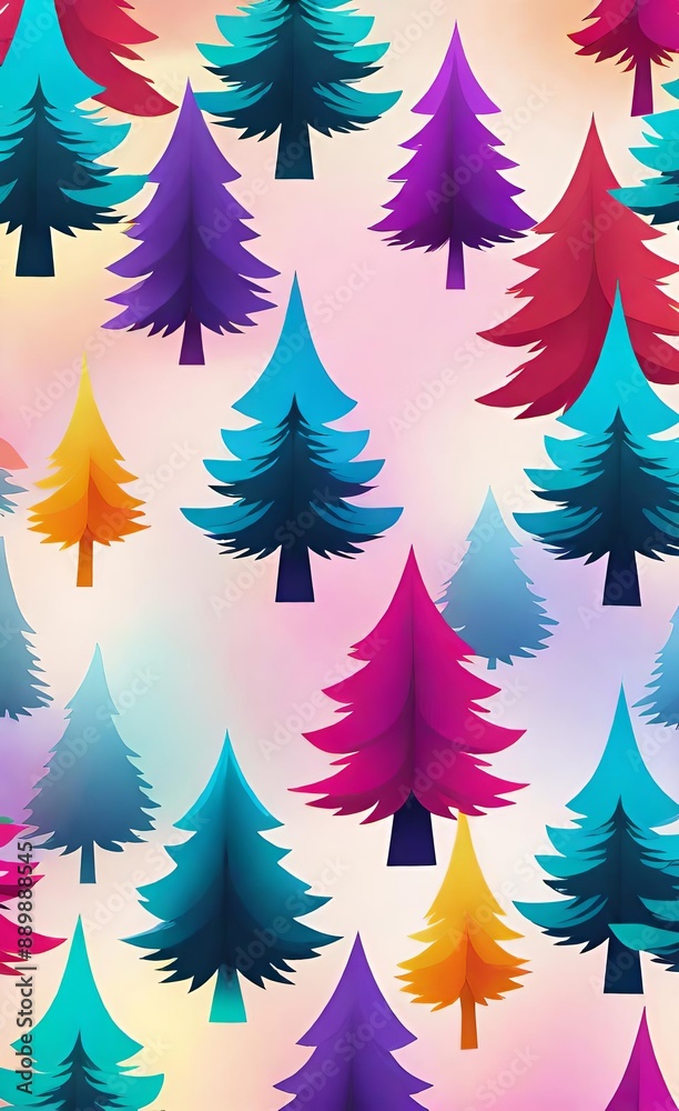 Obraz premium christmas trees background