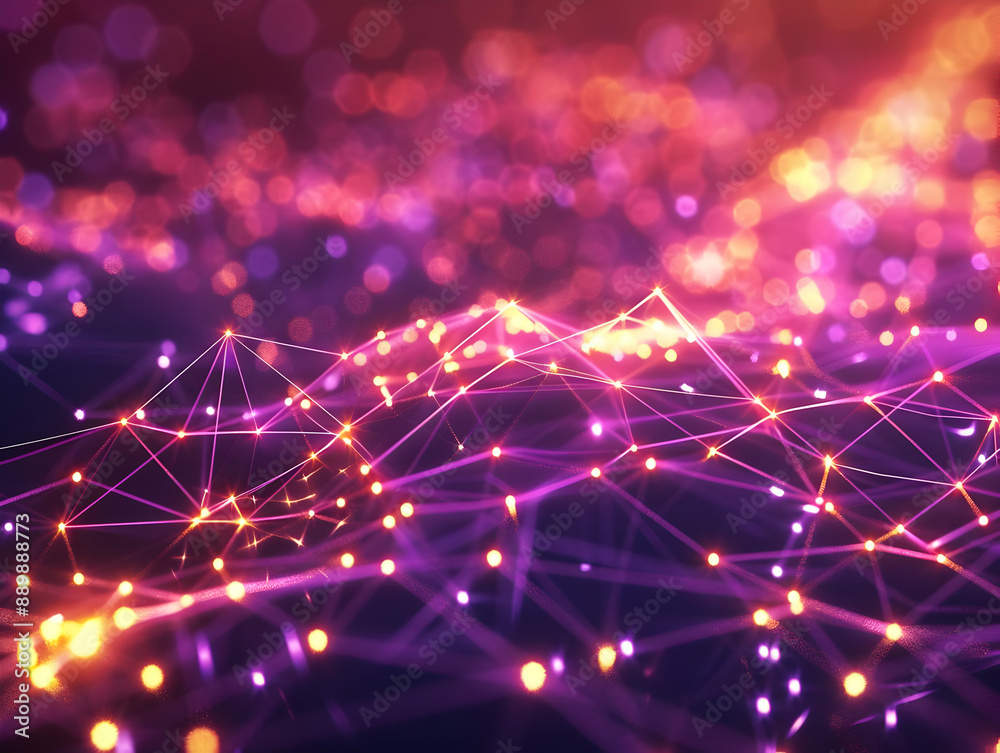 Abstract Purple and Yellow Network Illustration Abstract Purple and Yellow Network Illustration