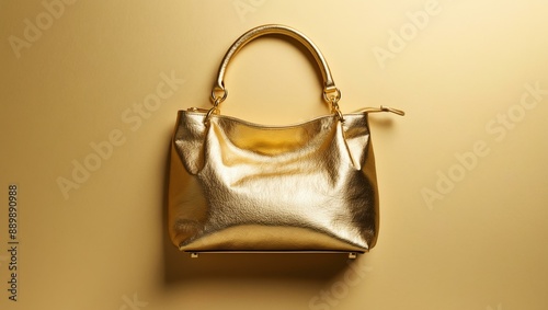 aesthetic gold and gold shoulder bag in gold backgroun background