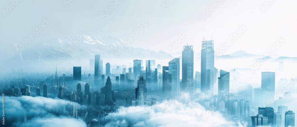 Clean Energy is shown as an ultramodern, supernatural scene with copy space, featuring a futuristic cityscape powered entirely by a mix of advanced renewable energy sources