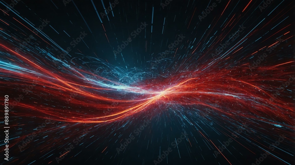 pattern flow and red ray with speed of futuristic part background pattern flow and red ray with speed of futuristic part background