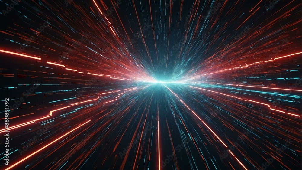 pattern flow and red ray with speed of futuristic part background pattern flow and red ray with speed of futuristic part background
