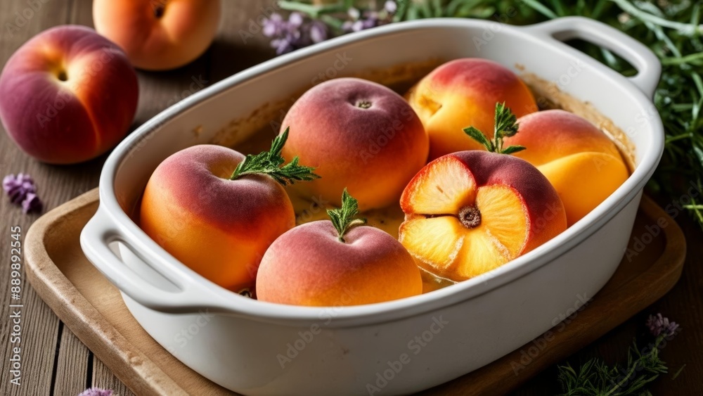 Delicious Peaches Simmered in Syrup Delicious Peaches Simmered in Syrup
