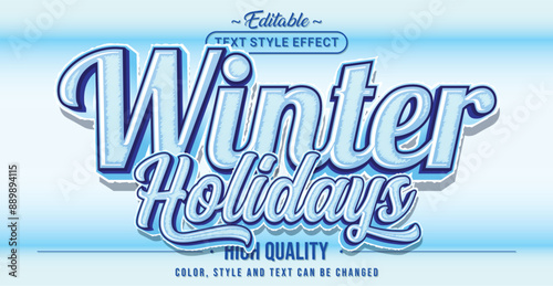 Editable text style effect - Winter Holidays text style theme.