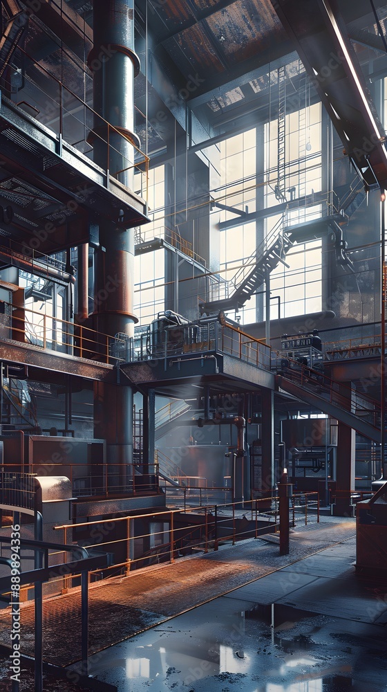 Fototapeta premium Realism of Inspire your audience with the dynamic atmosphere of an industrial factory. very detailed