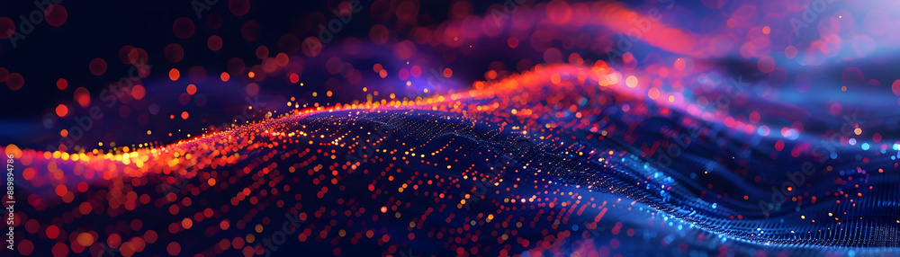 Obraz premium Abstract 3D Background with Red and Orange Bokeh Lights