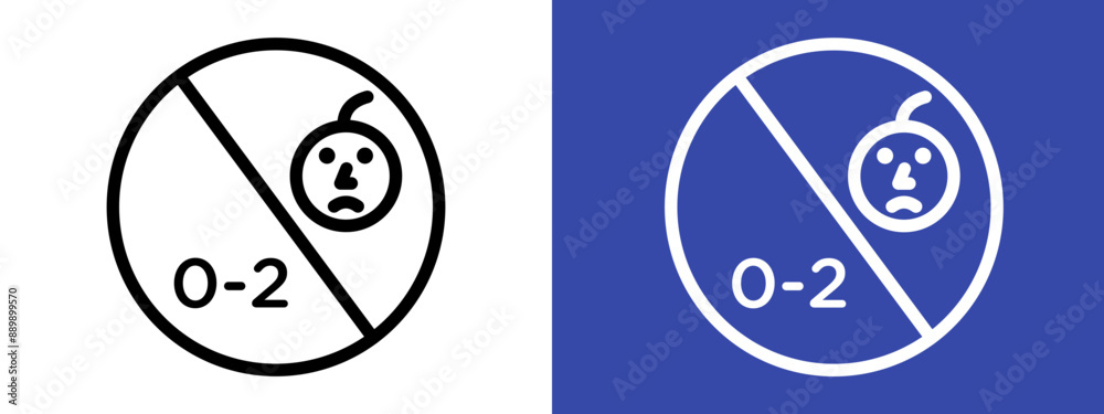 Φωτογραφία Age restriction sign for child logo sign set vector outline