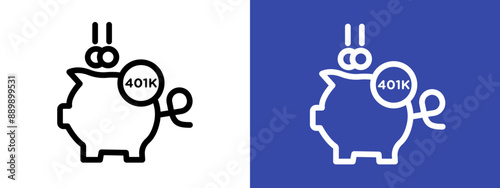 401k retirement savings logo sign set vector outline
