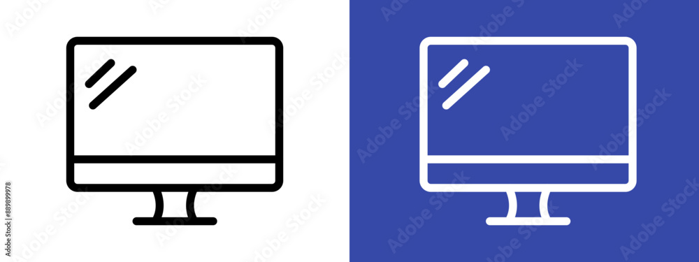 Computer monitor logo sign set vector outline Computer monitor logo sign set vector outline
