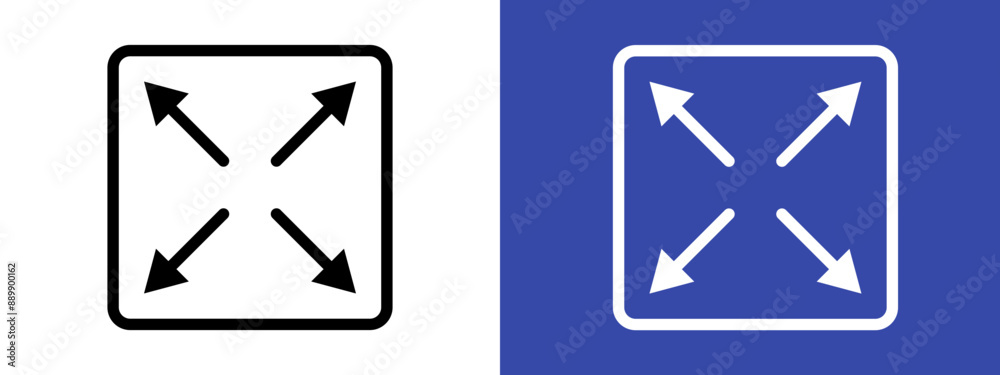 Full screen logo sign set vector outline Full screen logo sign set vector outline