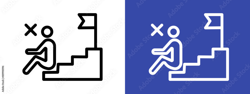 Fail or failure logo sign set vector outline