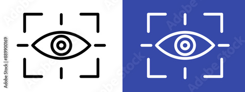 Eye scanner logo sign set vector outline