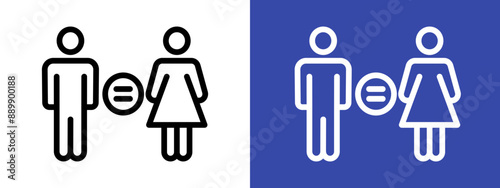 Gender equality logo sign set vector outline