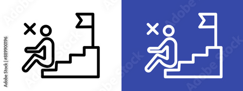 Fail or failure logo sign set vector outline