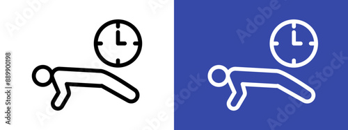 exercise time logo sign set vector outline