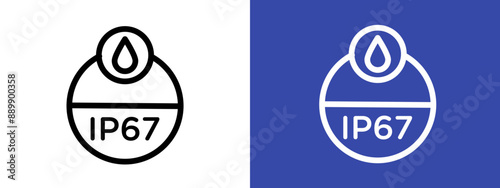 Foto IP67 waterproof logo sign set vector outline