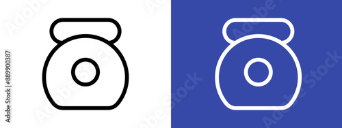 kettlebell logo sign set vector outline
