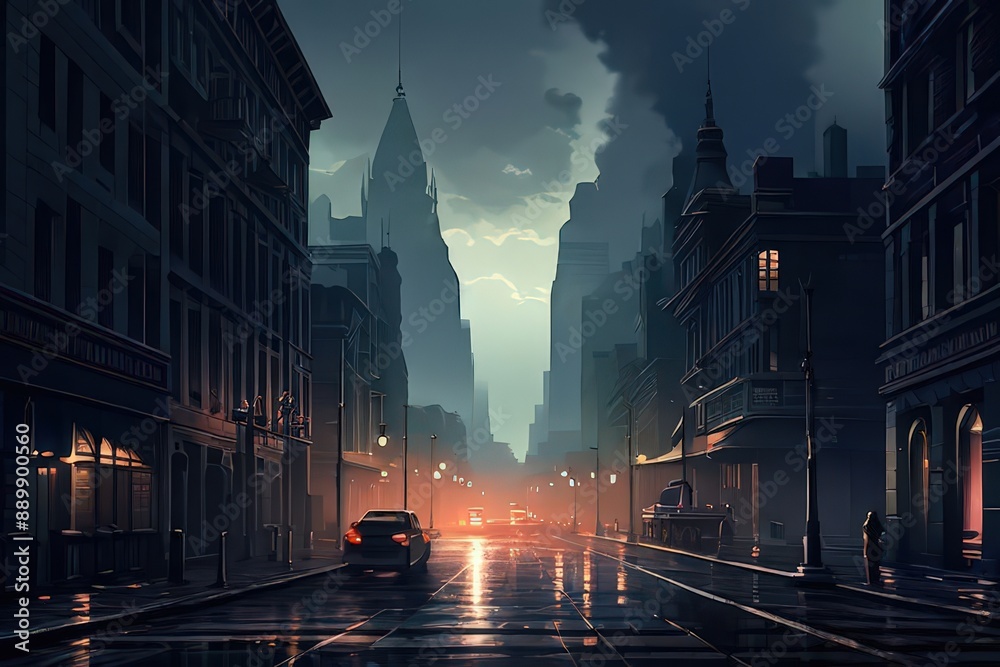 Naklejka premium the AI Image Generator, night sky and moon