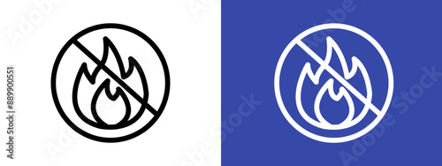 No fire logo sign set vector outline