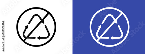 Non Recyclable logo sign set vector outline