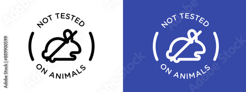 Not tested on animals logo sign set vector outline