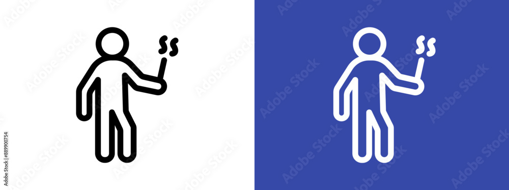Fototapeta premium Person smoking logo sign set vector outline