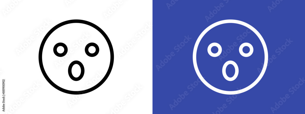 Shocked face logo sign set vector outline Shocked face logo sign set vector outline