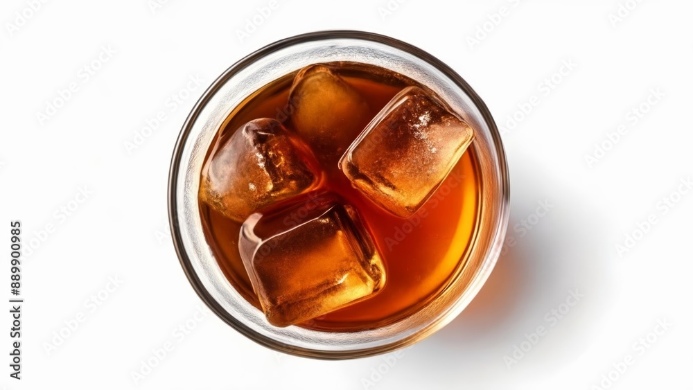 Refreshing summer beverage with ice cubes Refreshing summer beverage with ice cubes